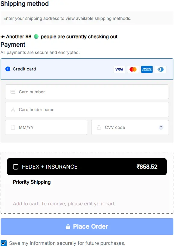 TrimX Secure Order Page